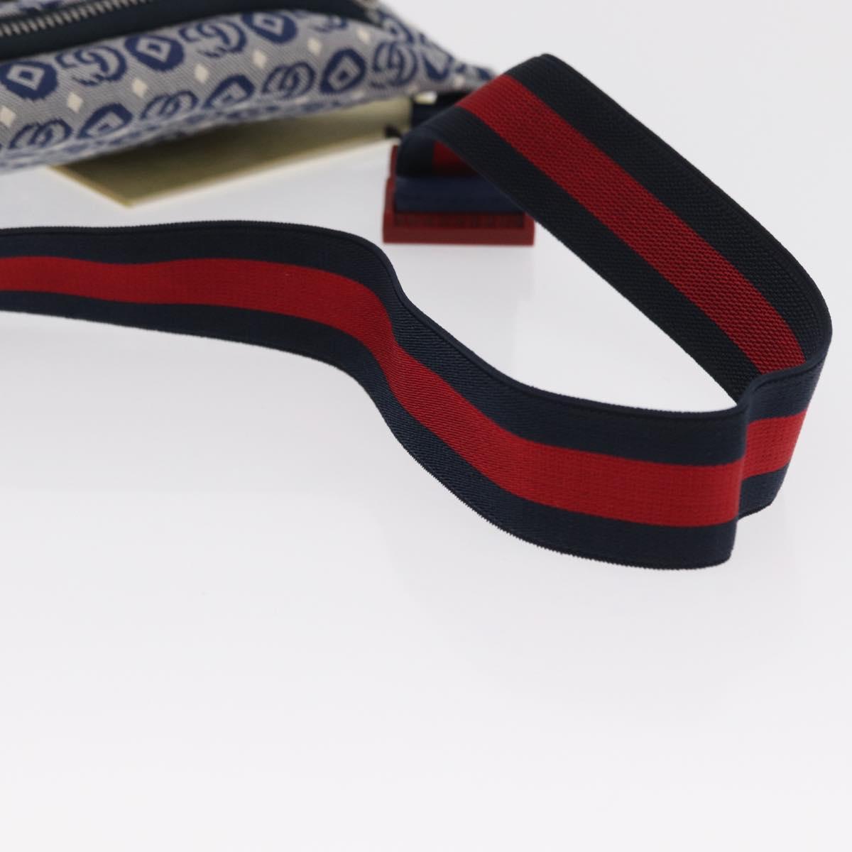 GUCCI Children's Sherry Line Waist bag Canvas Navy Red blue 502095 Auth BA10335