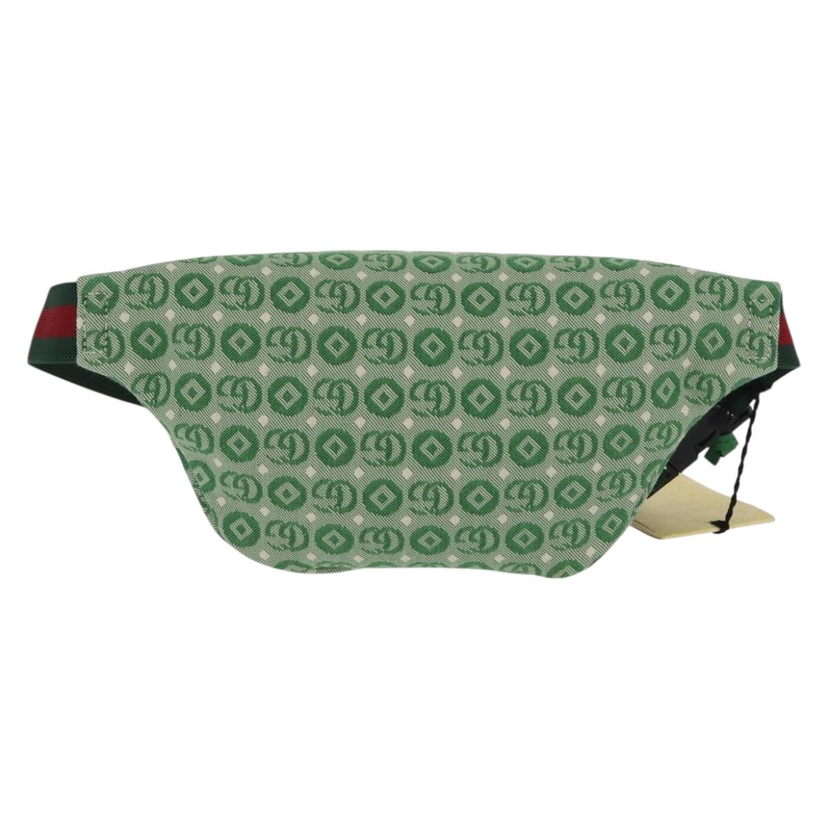GUCCI Children's Web Sherry Line Waist bag Canvas Green Red 502095 Auth BA10336