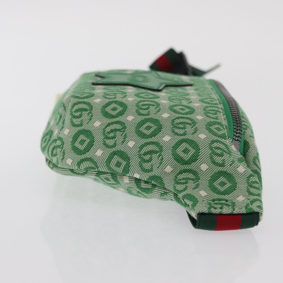 GUCCI Children's Web Sherry Line Waist bag Canvas Green Red 502095 Auth BA10336