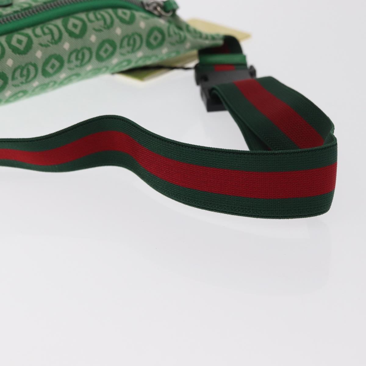 GUCCI Children's Web Sherry Line Waist bag Canvas Green Red 502095 Auth BA10336