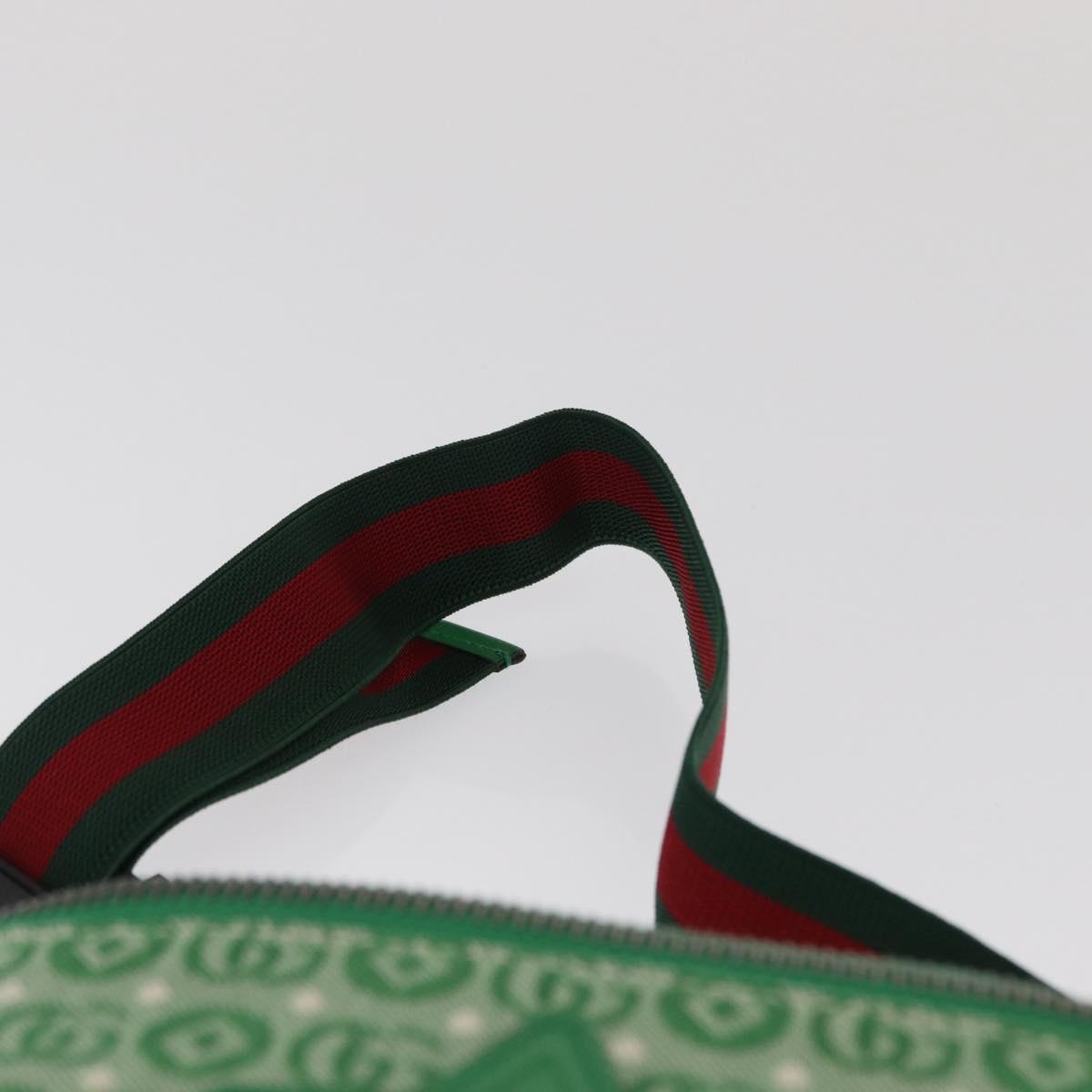GUCCI Children's Web Sherry Line Waist bag Canvas Green Red 502095 Auth BA10336