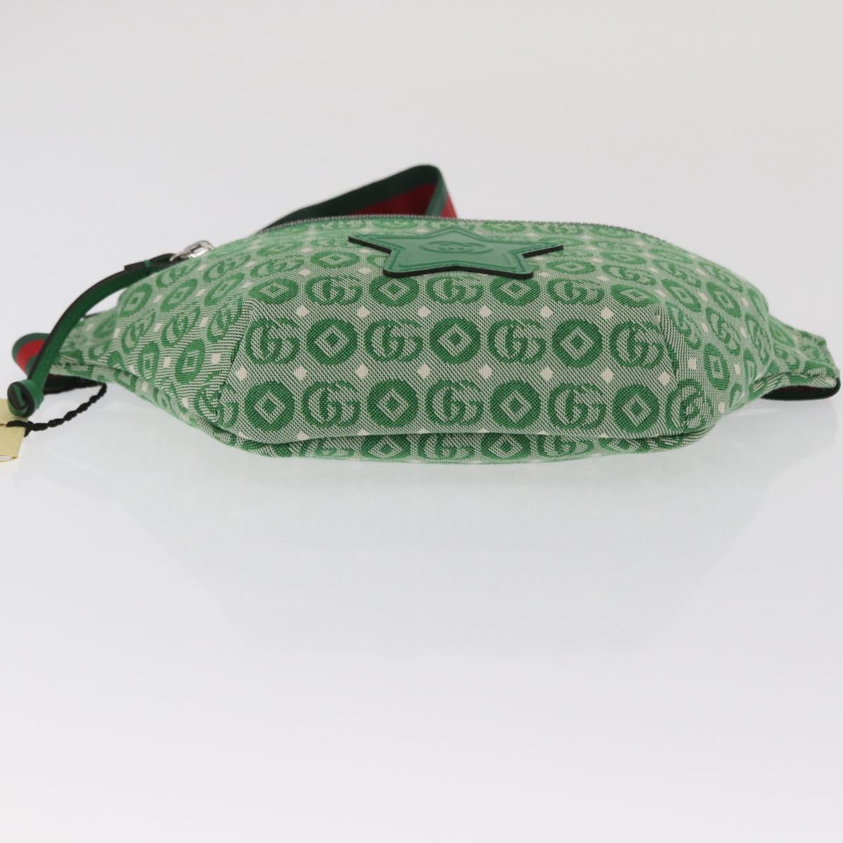 GUCCI Children's Web Sherry Line Waist bag Canvas Green Red 502095 Auth BA10336