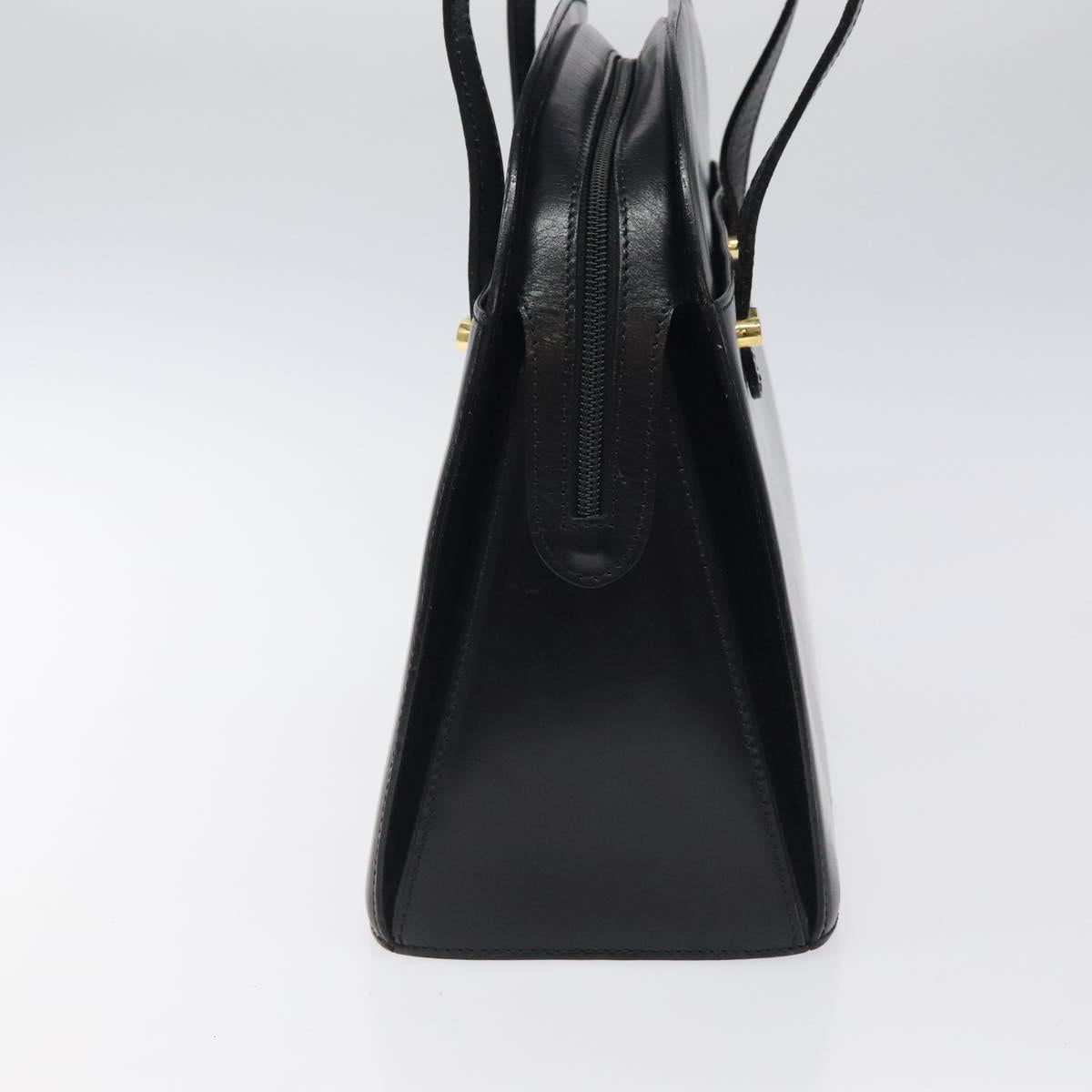 BALLY Shoulder Bag Leather Black Gold Auth BA1034