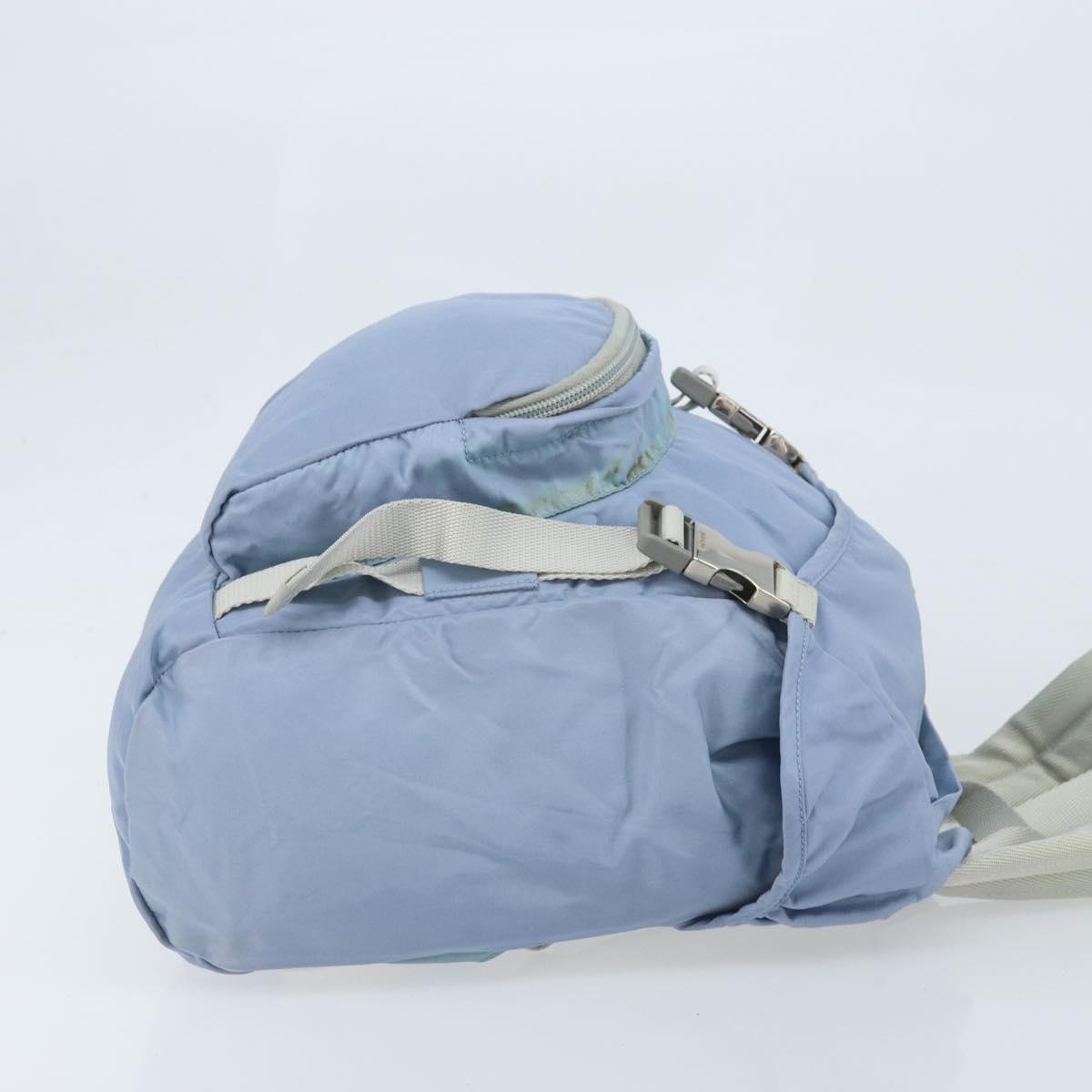 PRADA Backpack Nylon Light Blue Silver Auth BA10351