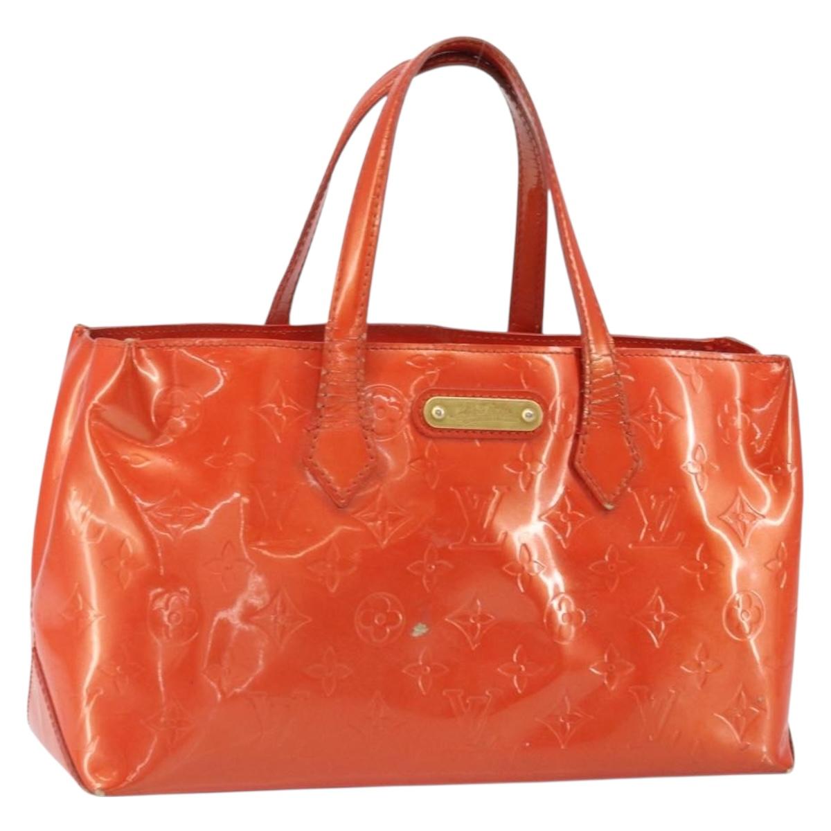 LOUIS VUITTON Monogram Vernis Wilshire PM Bag Orenge Sunset M93644 Auth BA10354