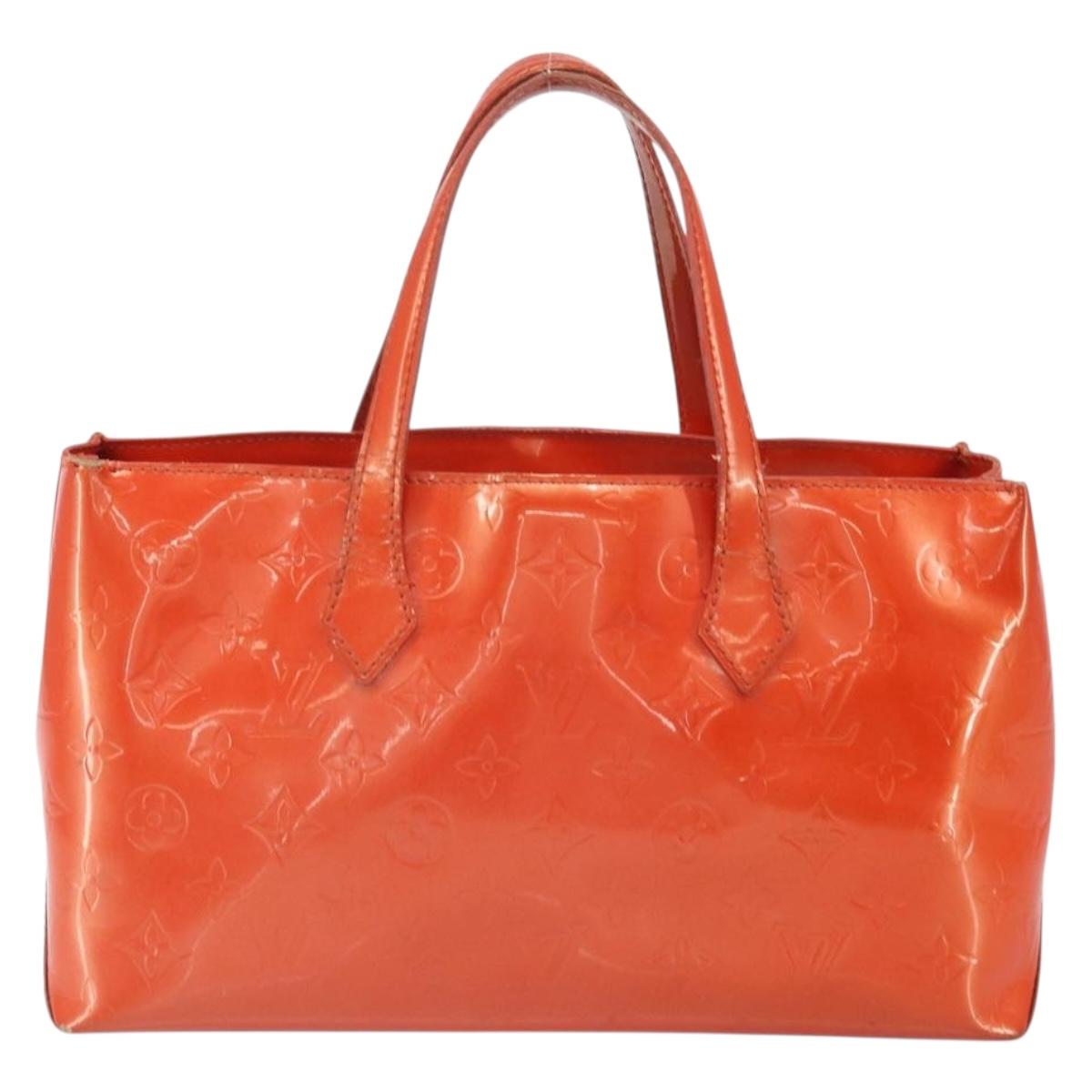 LOUIS VUITTON Monogram Vernis Wilshire PM Bag Orenge Sunset M93644 Auth BA10354