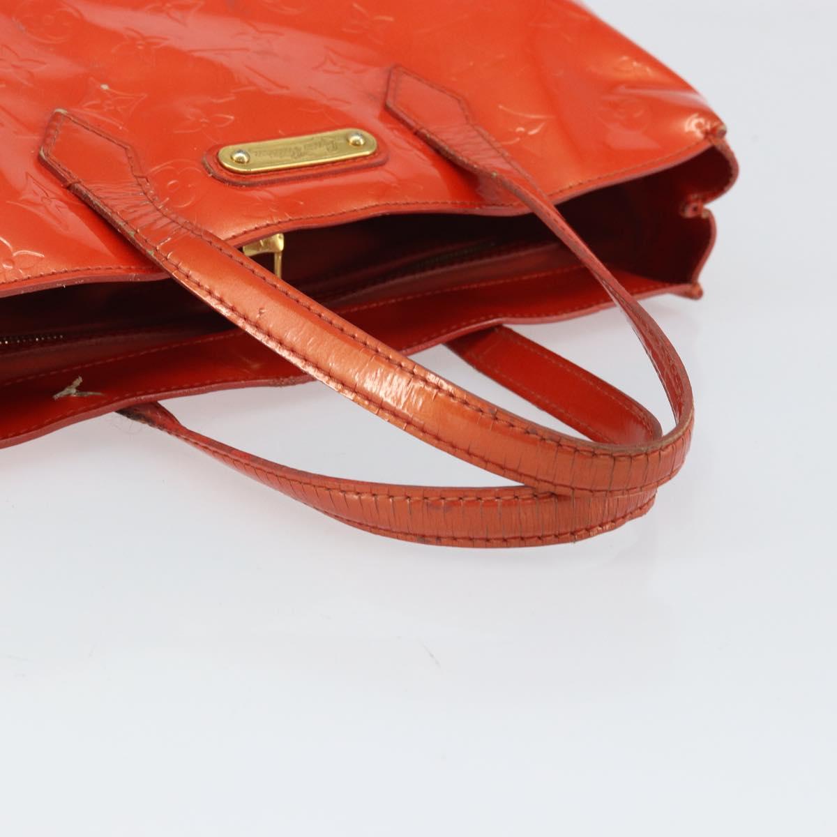 LOUIS VUITTON Monogram Vernis Wilshire PM Bag Orenge Sunset M93644 Auth BA10354