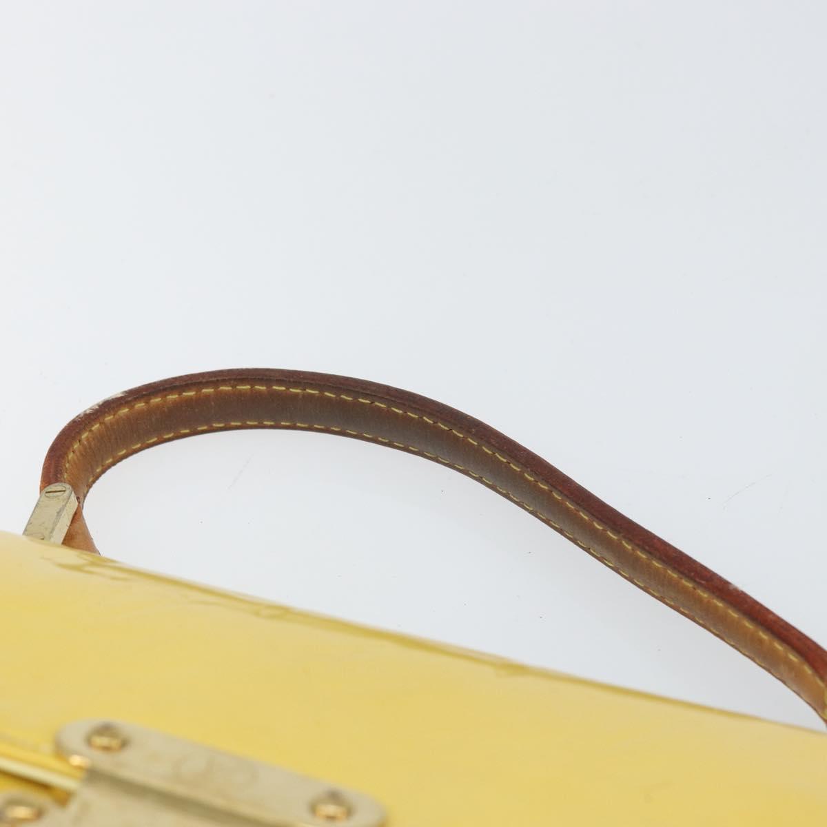LOUIS VUITTON Monogram Vernis Spring Street Bag Lime Yellow M91068 Auth BA10357