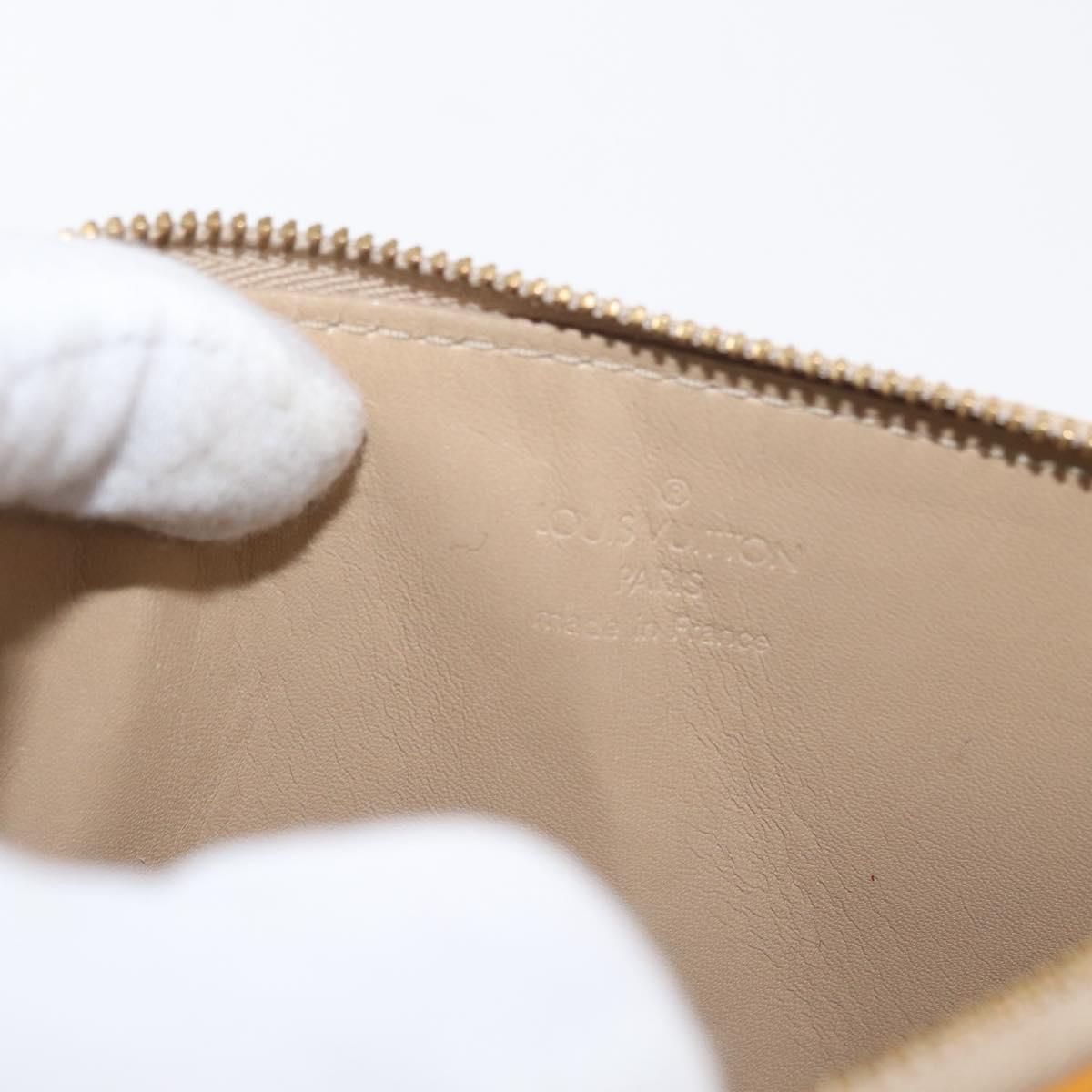 LOUIS VUITTON Vernis Lexington Accessory Pouch Beige M91010 LV Auth BA10359
