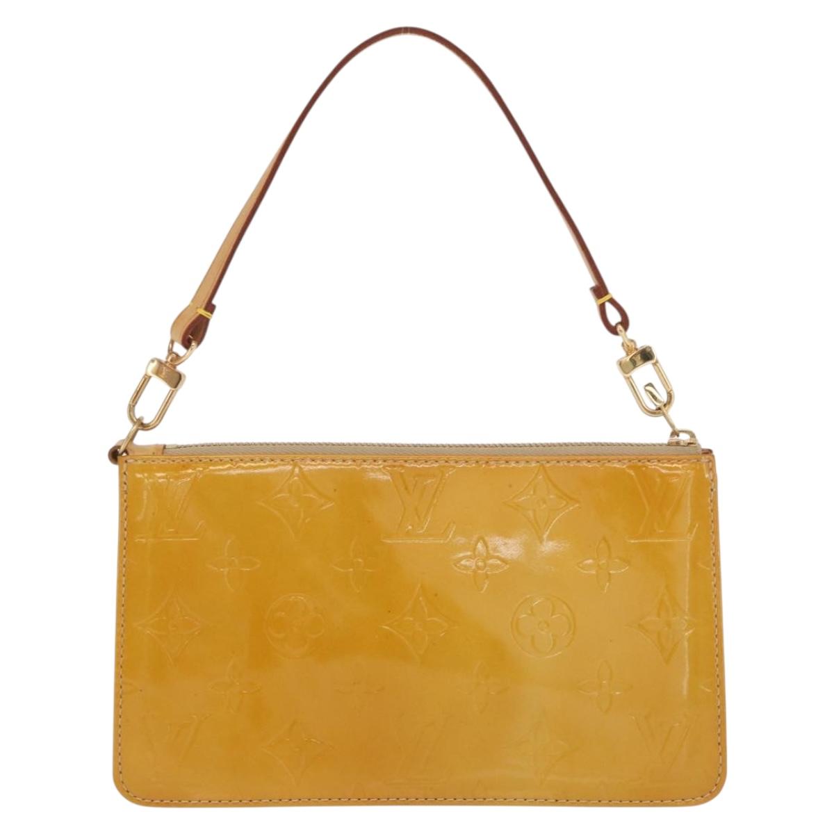 LOUIS VUITTON Vernis Lexington Accessory Pouch Beige M91010 LV Auth BA10359