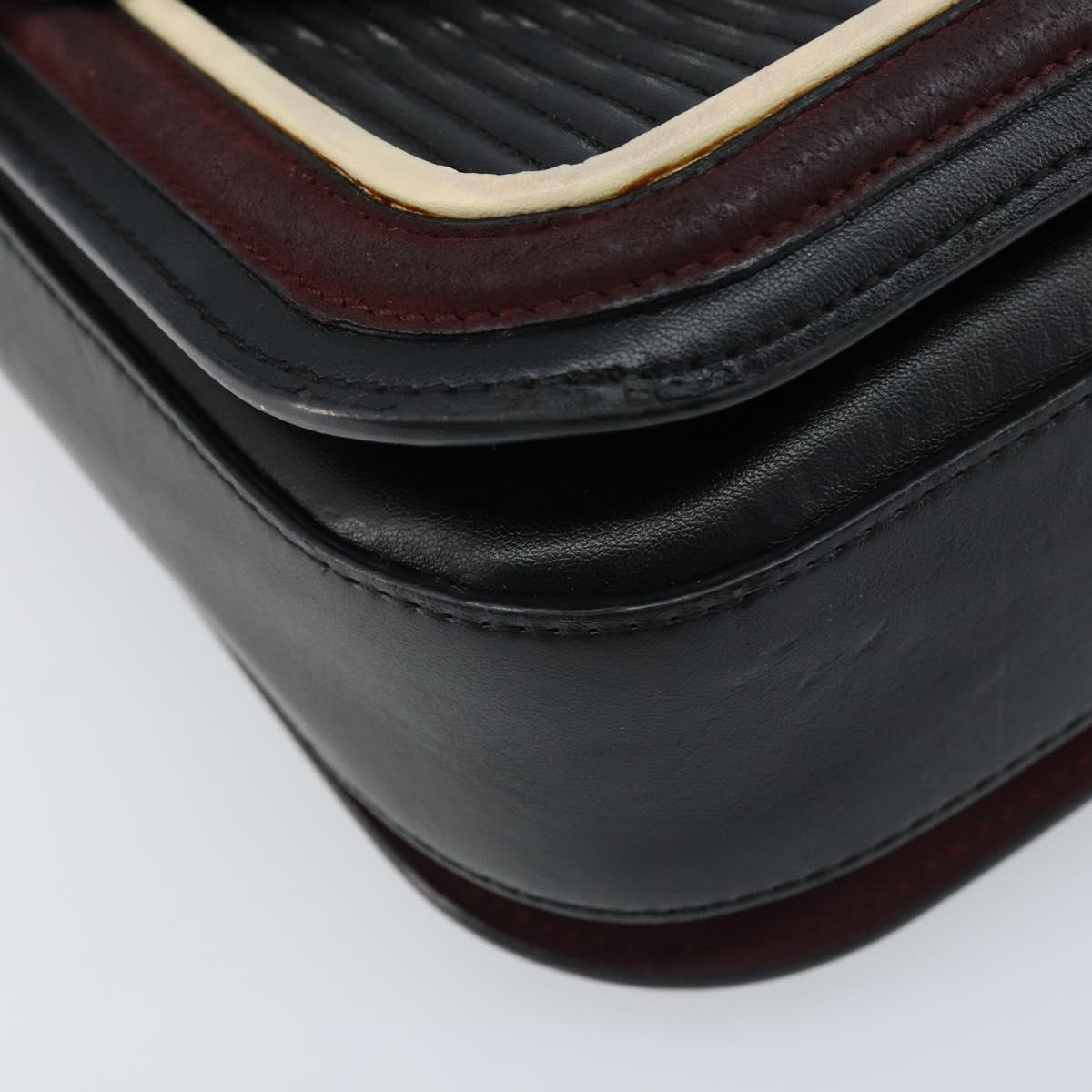Stella MacCartney Hand Bag Leather 2way Black Silver Auth BA10361
