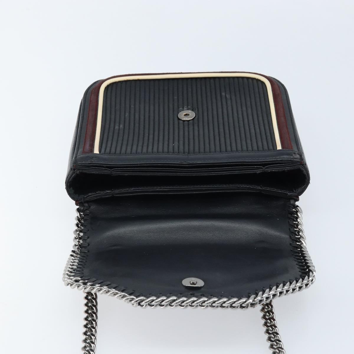 Stella MacCartney Hand Bag Leather 2way Black Silver Auth BA10361