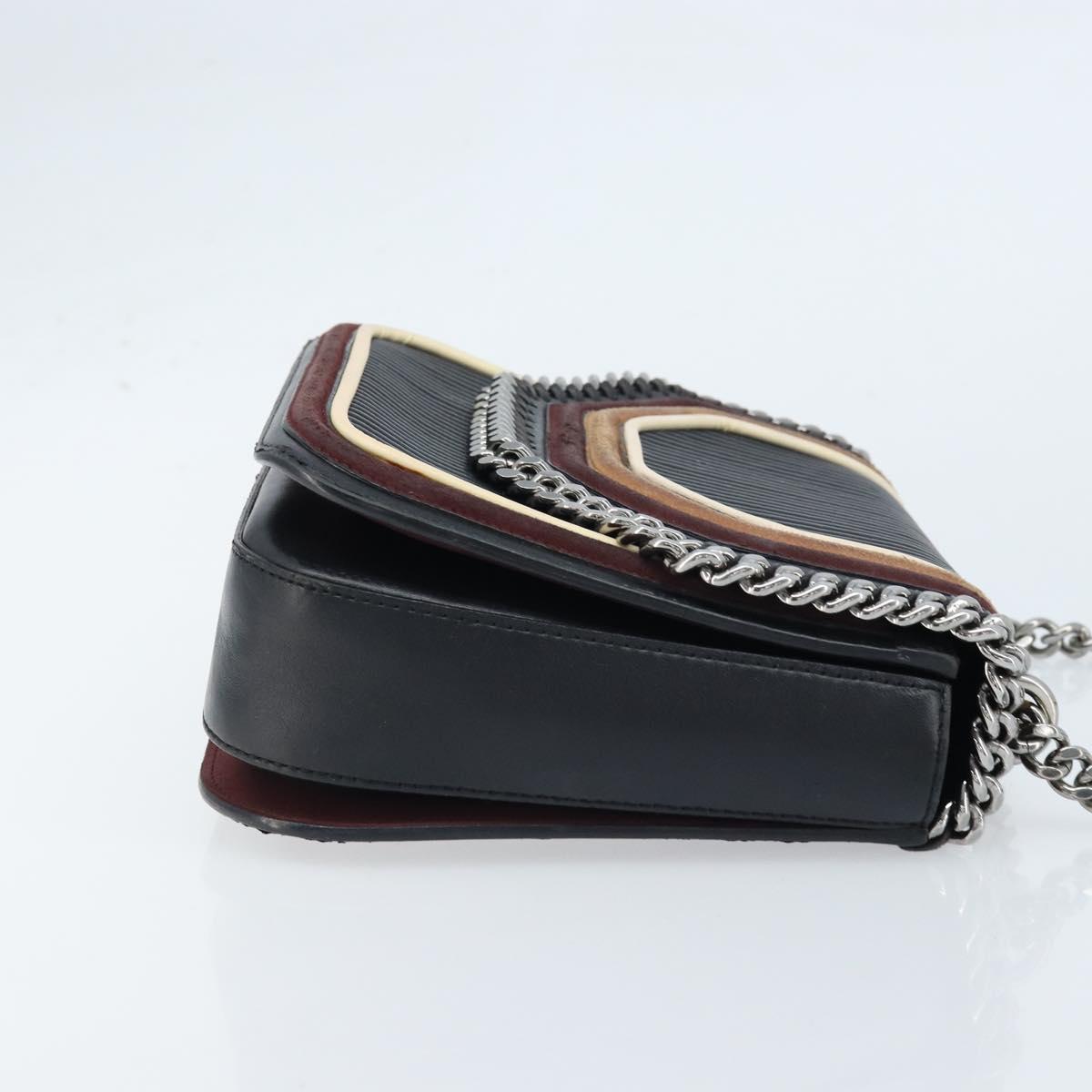 Stella MacCartney Hand Bag Leather 2way Black Silver Auth BA10361