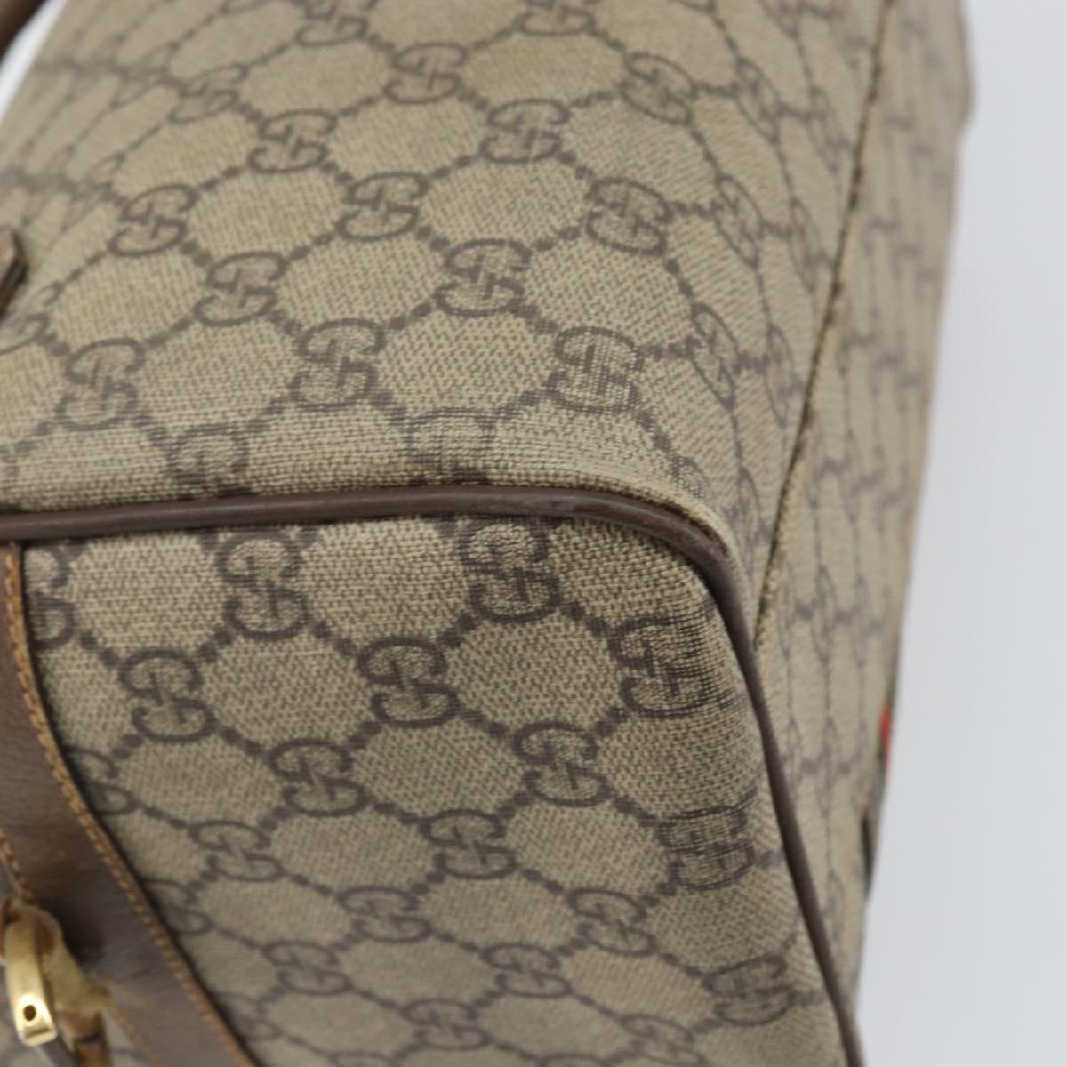 GUCCI GG Supreme Web Sherry Line Bag PVC Beige 002 115 6697 4023 Auth BA10364