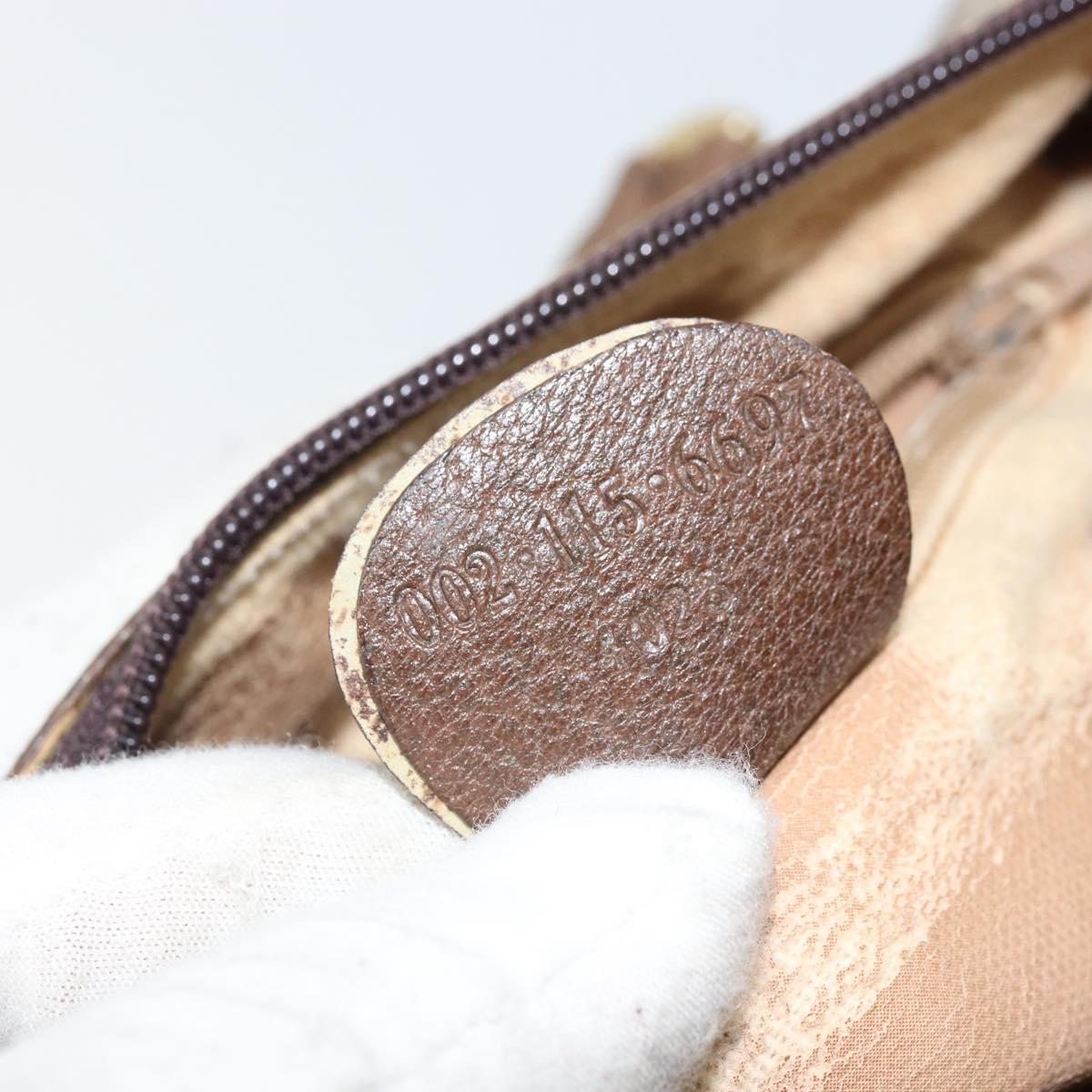 GUCCI GG Supreme Web Sherry Line Bag PVC Beige 002 115 6697 4023 Auth BA10364