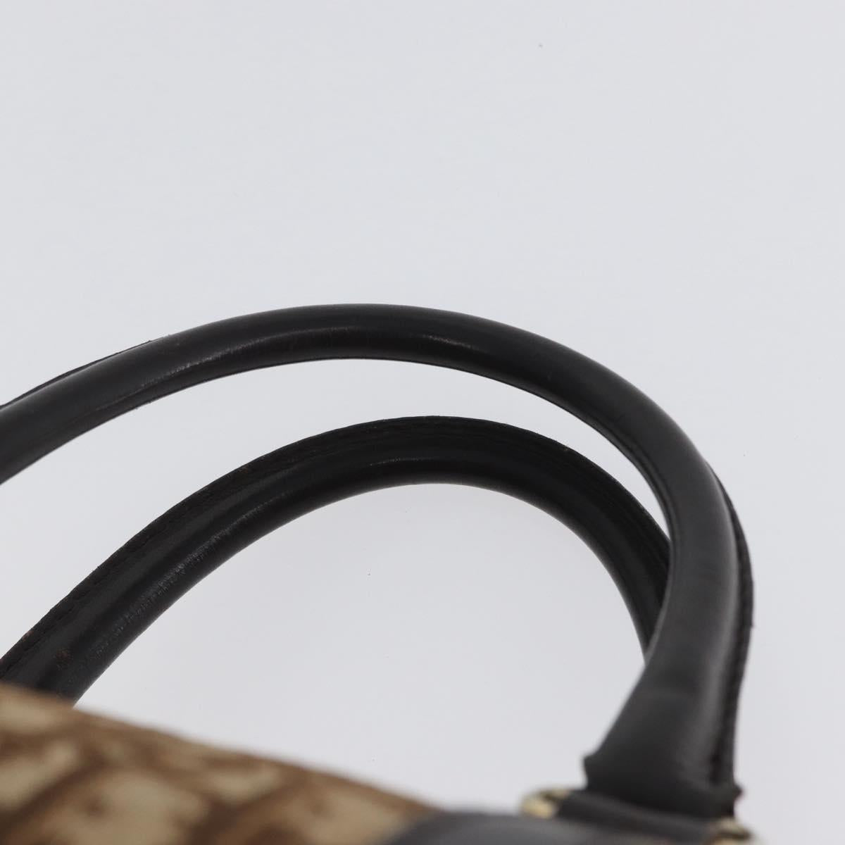 Christian Dior Trotter Canvas Boston Bag Brown Gold Auth BA10366