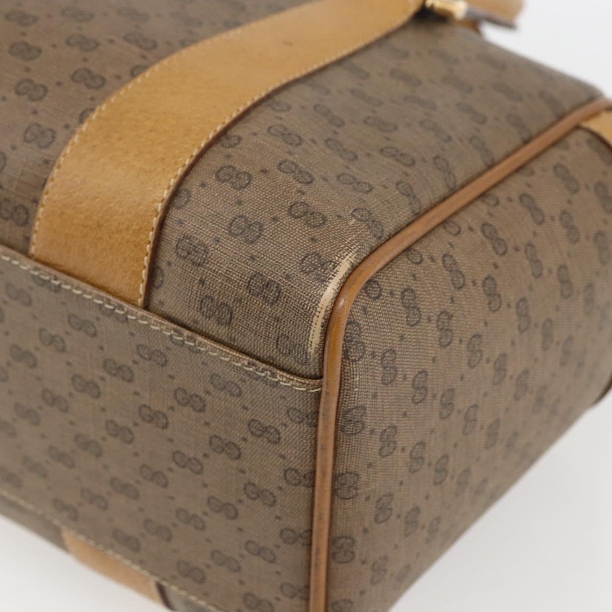 GUCCI Micro GG Supreme Hand Bag PVC Beige Gold 000 40 0207 Auth BA10367