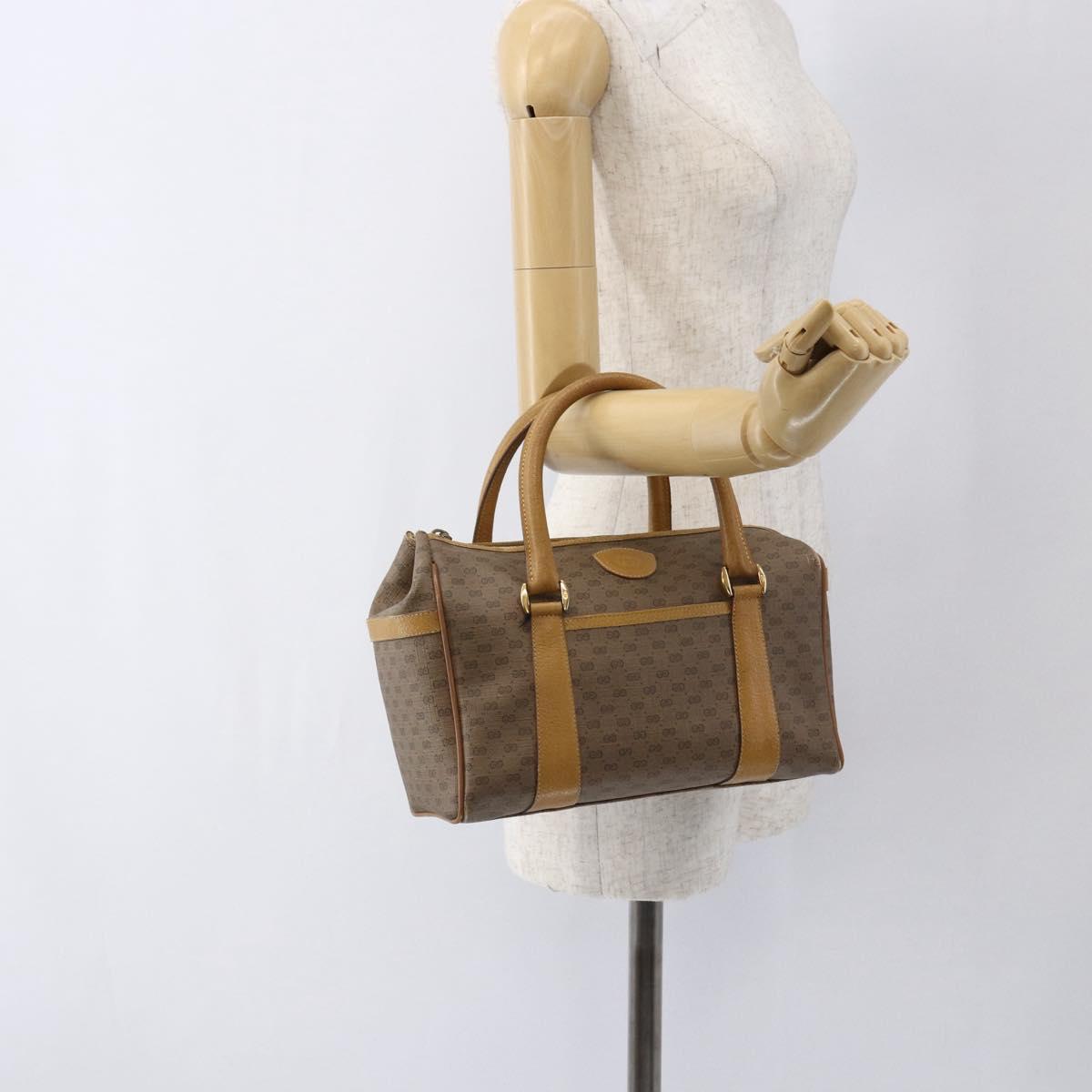 GUCCI Micro GG Supreme Hand Bag PVC Beige Gold 000 40 0207 Auth BA10367