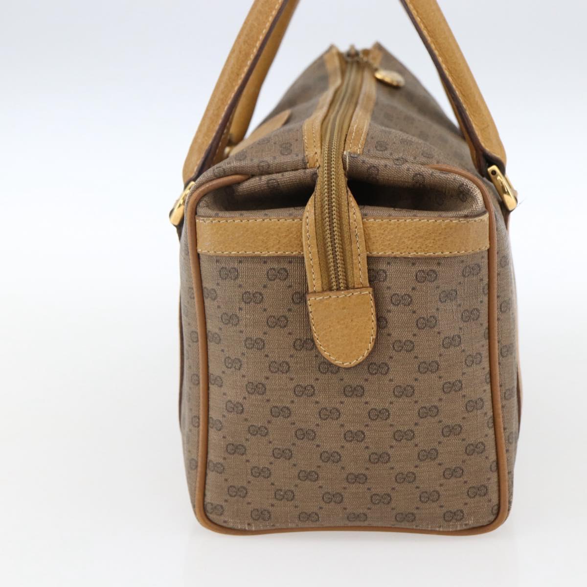 GUCCI Micro GG Supreme Hand Bag PVC Beige Gold 000 40 0207 Auth BA10367