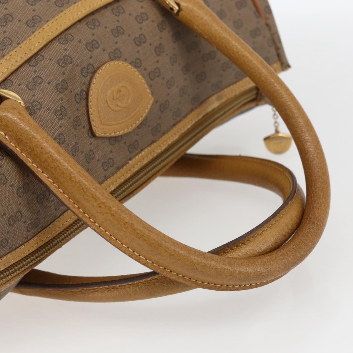 GUCCI Micro GG Supreme Hand Bag PVC Beige Gold 000 40 0207 Auth BA10367