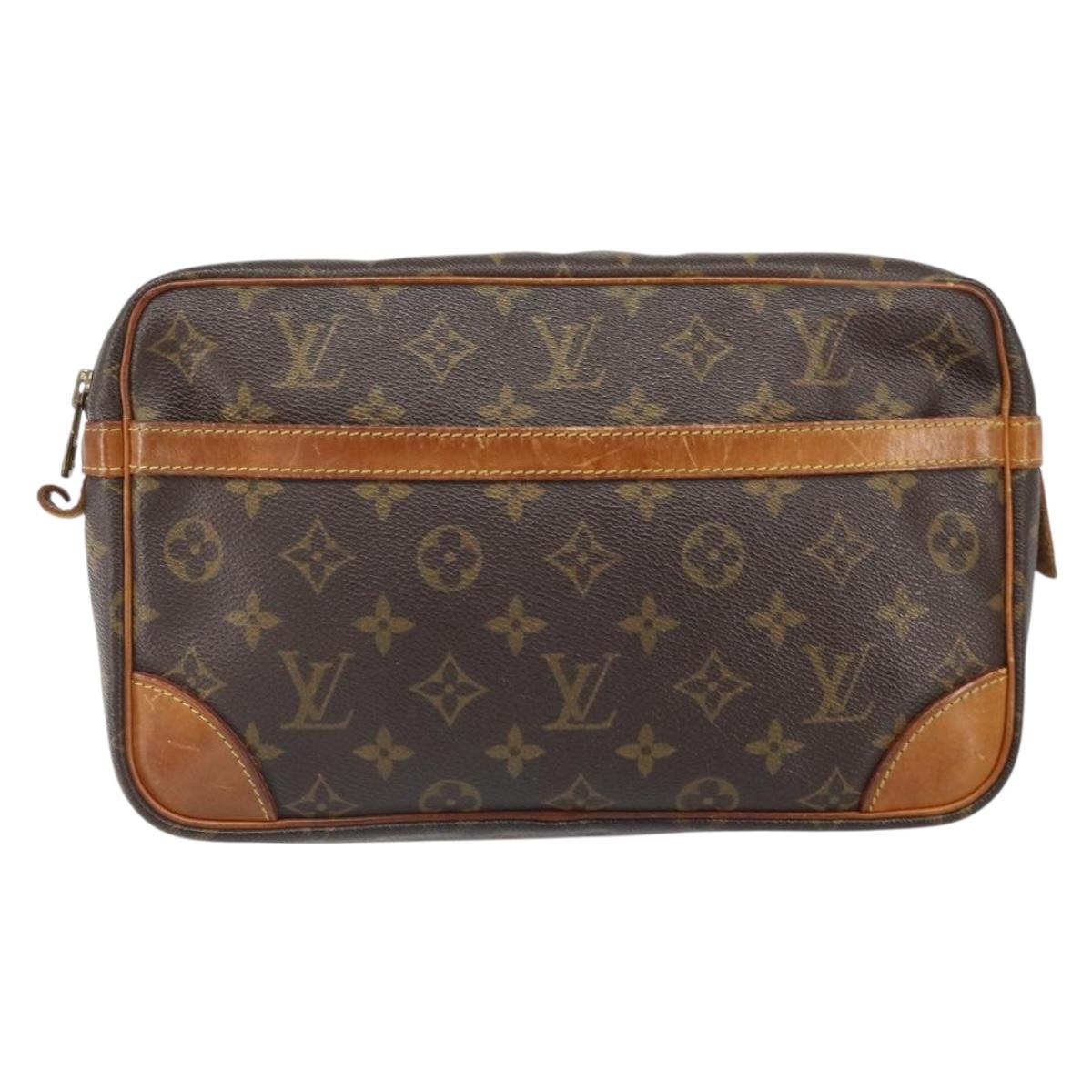 LOUIS VUITTON Monogram Compiegne 28 Clutch Bag M51845 LV Auth BA10368