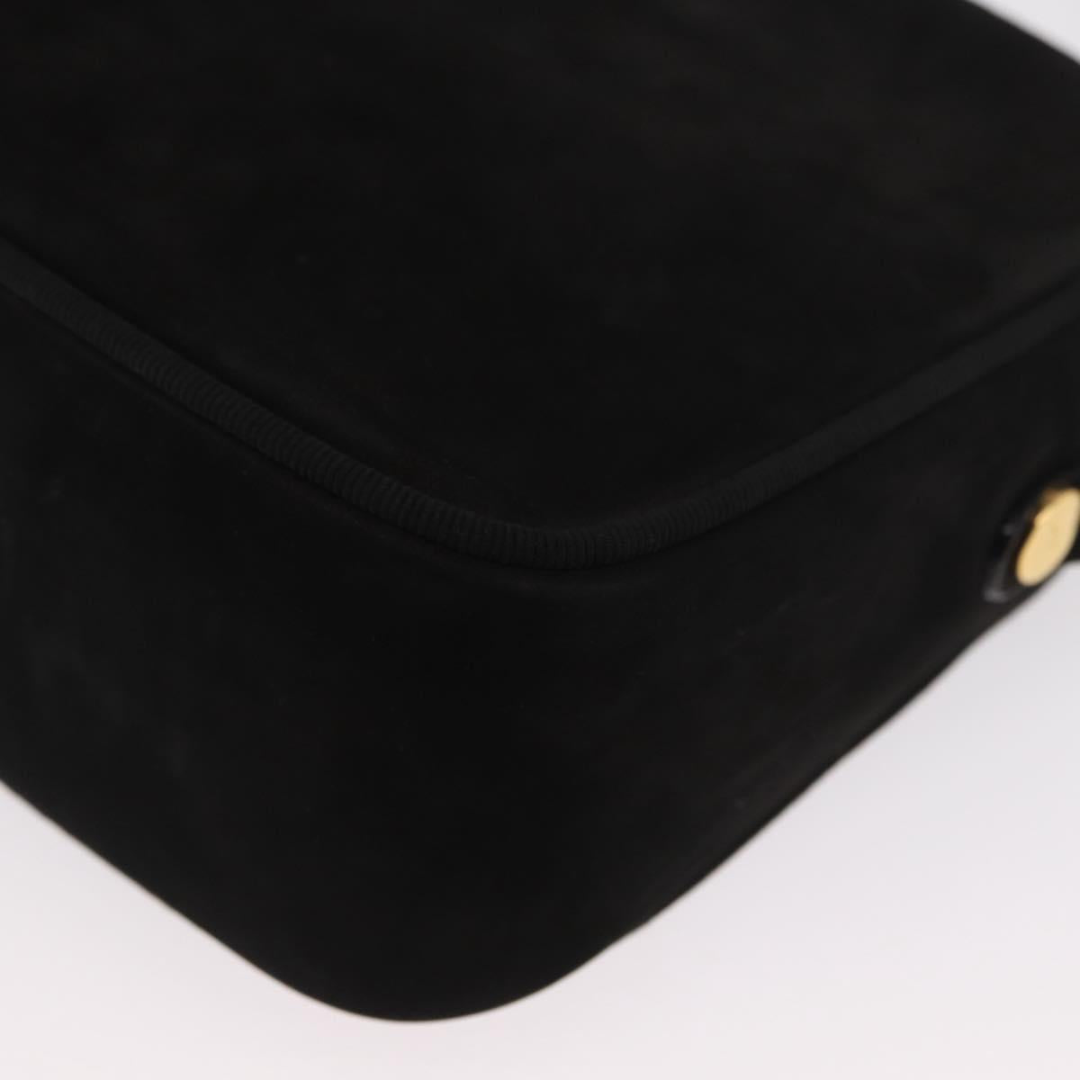 Salvatore Ferragamo Vala Shoulder Bag Suede Black Gold Auth BA10372