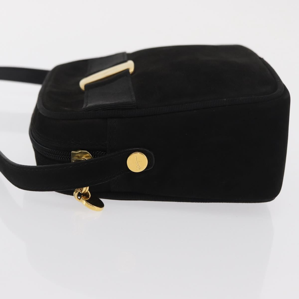 Salvatore Ferragamo Vala Shoulder Bag Suede Black Gold Auth BA10372