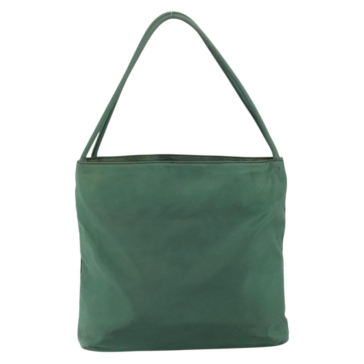 PRADA Tote Bag Nylon Green Auth BA10373