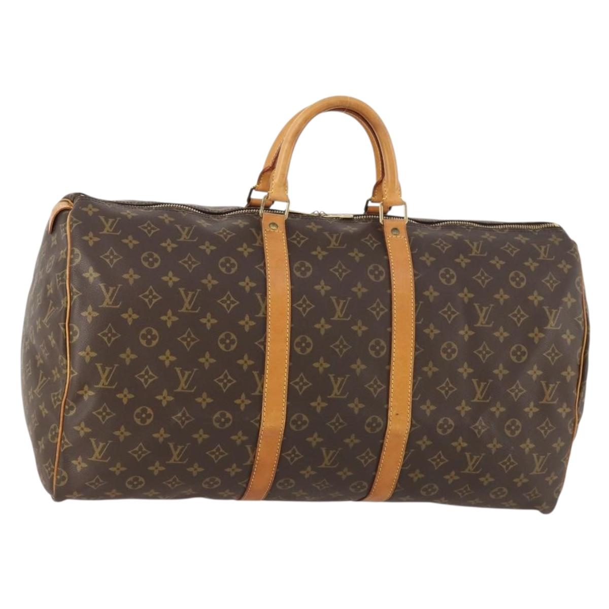LOUIS VUITTON Monogram Keepall 55 Boston Bag M41424 LV Auth BA10377