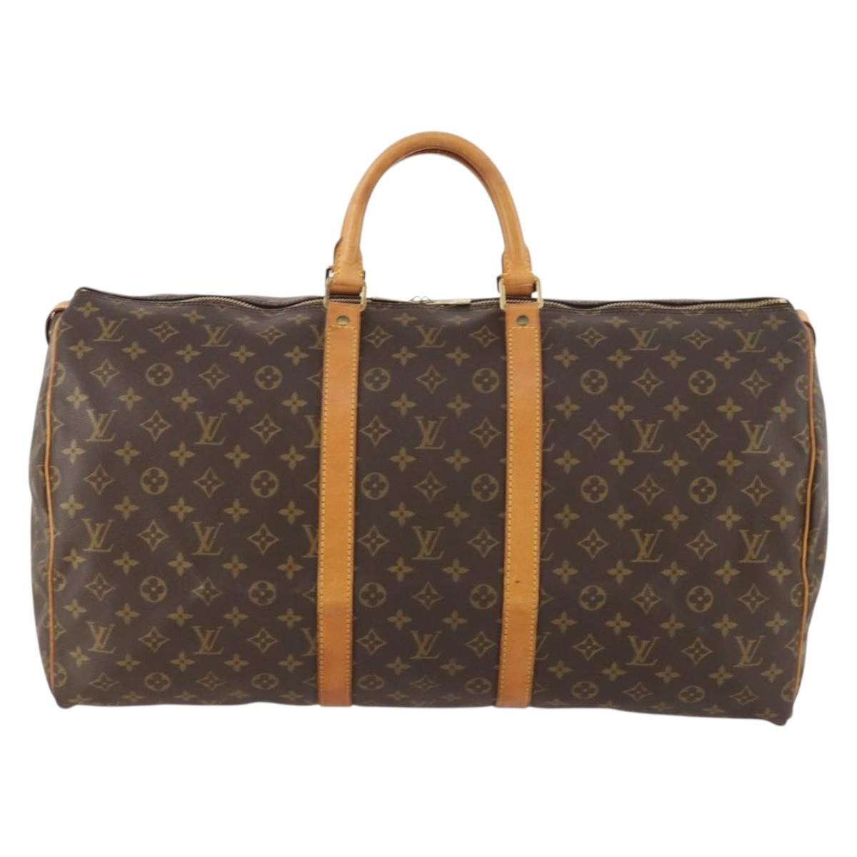 LOUIS VUITTON Monogram Keepall 55 Boston Bag M41424 LV Auth BA10377