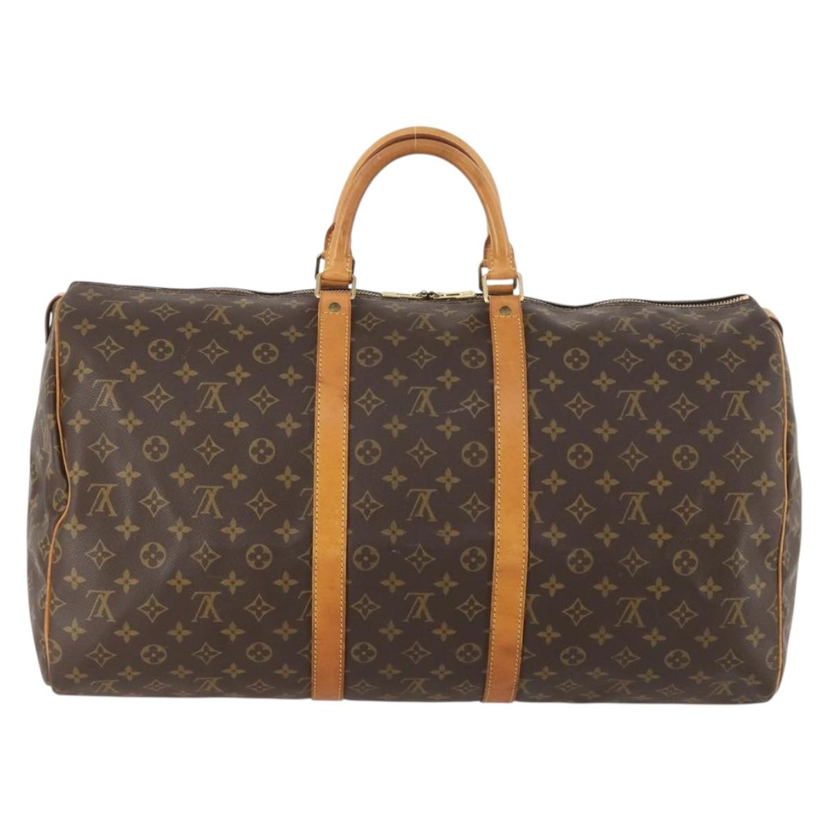 LOUIS VUITTON Monogram Keepall 55 Boston Bag M41424 LV Auth BA10377