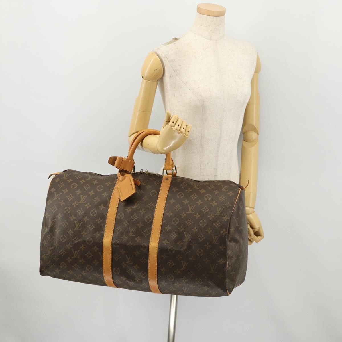 LOUIS VUITTON Monogram Keepall 55 Boston Bag M41424 LV Auth BA10384