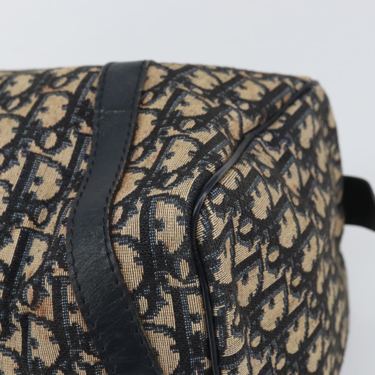 Christian Dior Trotter Canvas Hand Bag Navy Silver Auth BA10394