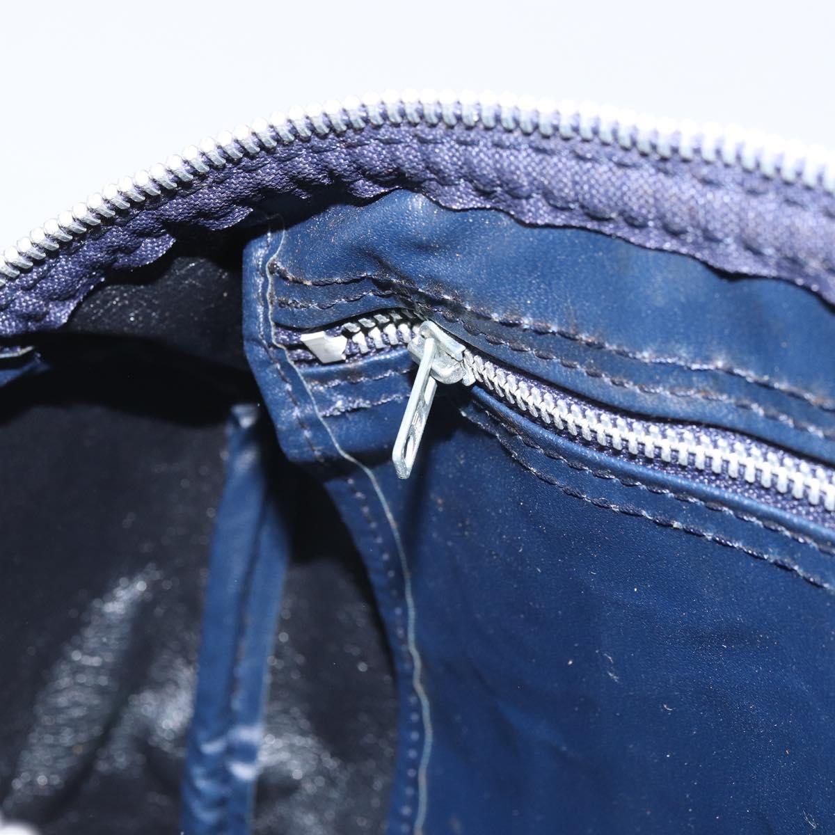 Christian Dior Trotter Canvas Hand Bag Navy Silver Auth BA10394