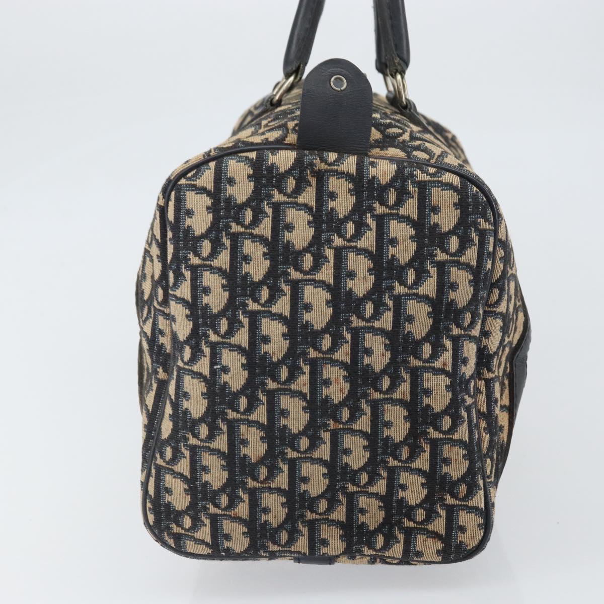Christian Dior Trotter Canvas Hand Bag Navy Silver Auth BA10394