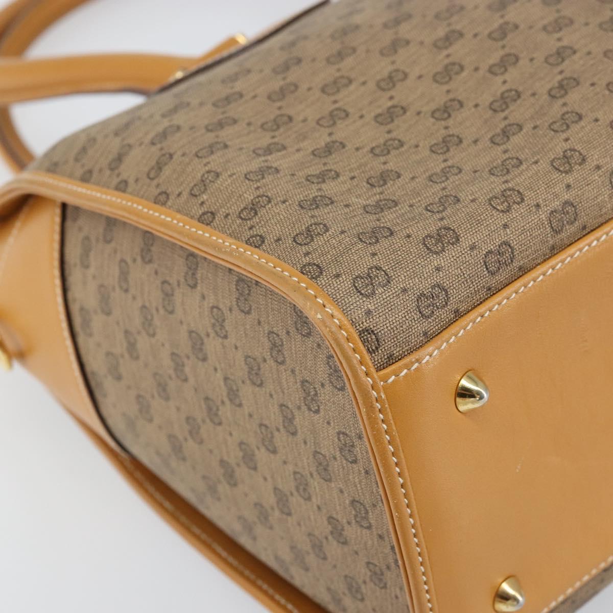 GUCCI Micro GG Supreme Hand Bag PVC Beige Gold 002 58 0219 Auth BA10396