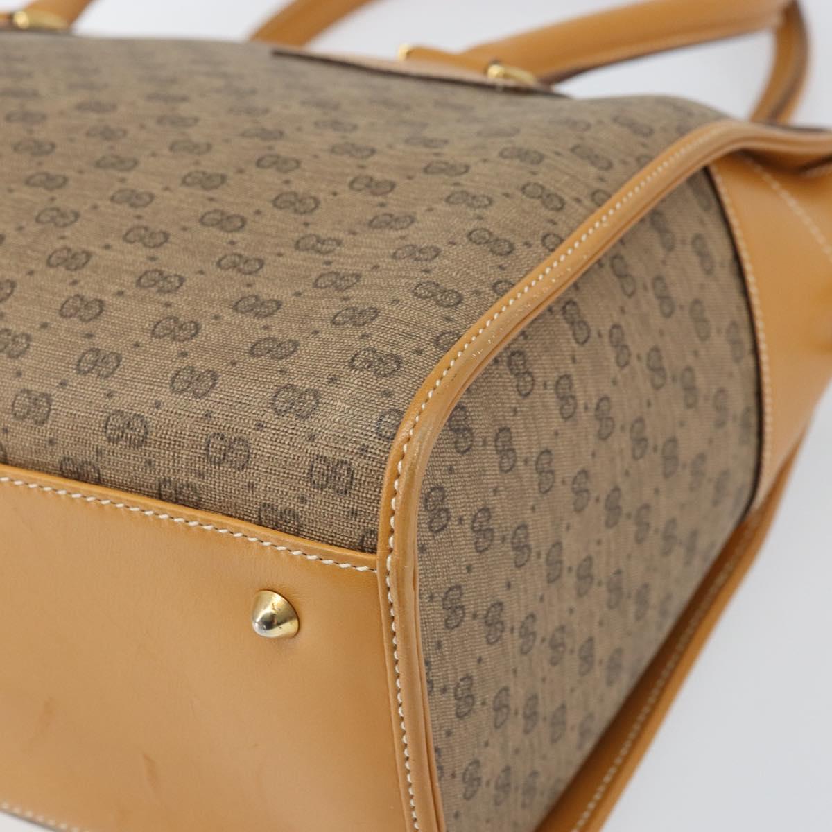 GUCCI Micro GG Supreme Hand Bag PVC Beige Gold 002 58 0219 Auth BA10396