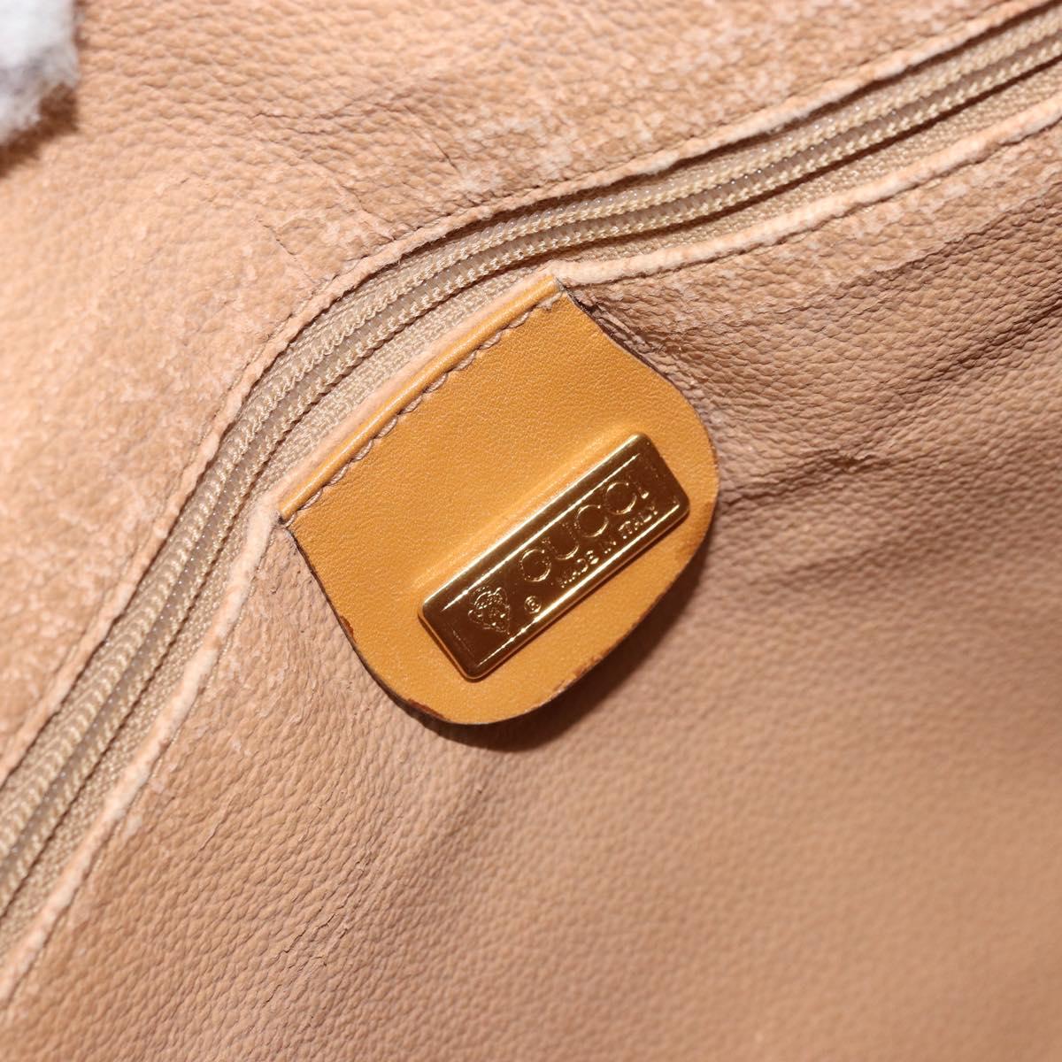 GUCCI Micro GG Supreme Hand Bag PVC Beige Gold 002 58 0219 Auth BA10396