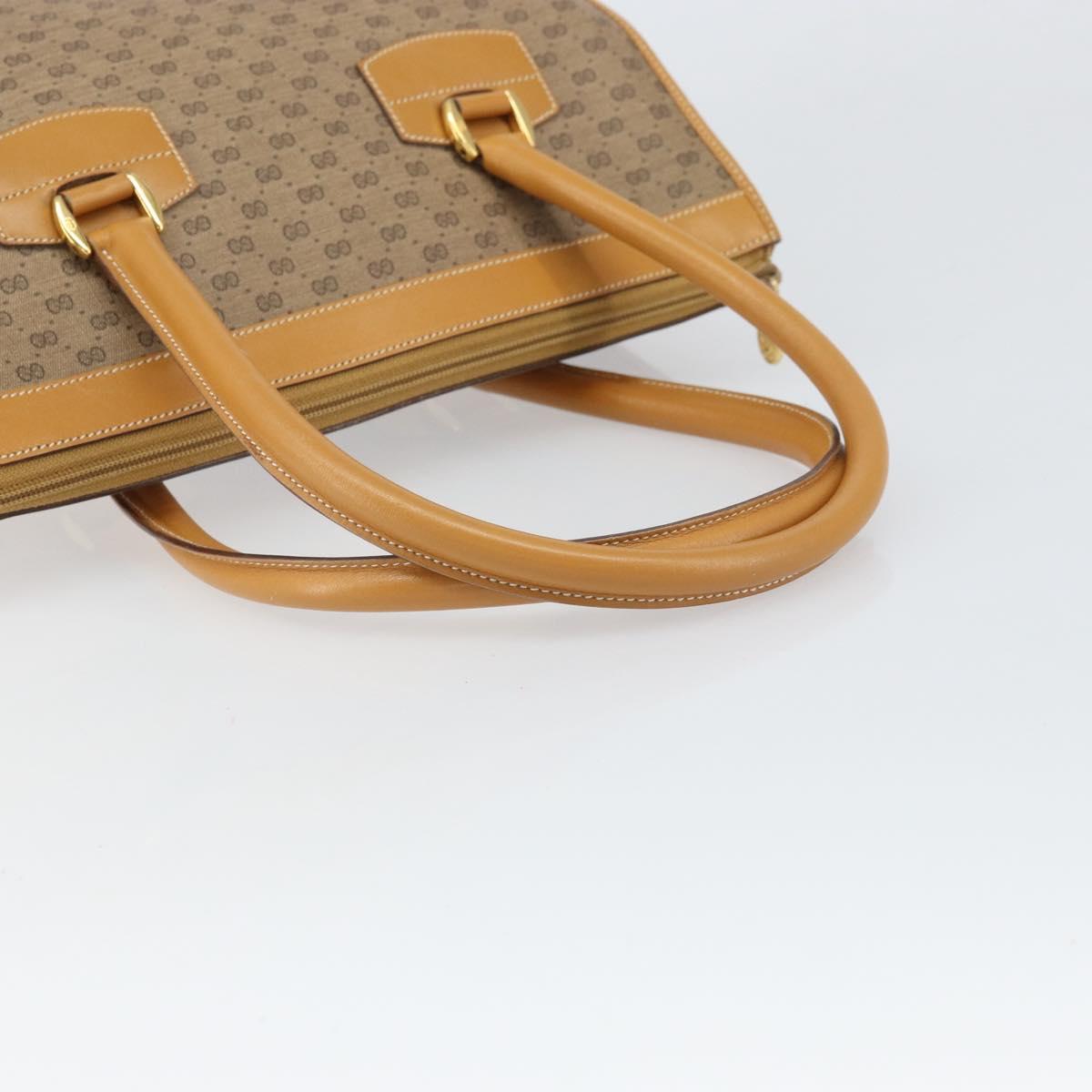 GUCCI Micro GG Supreme Hand Bag PVC Beige Gold 002 58 0219 Auth BA10396