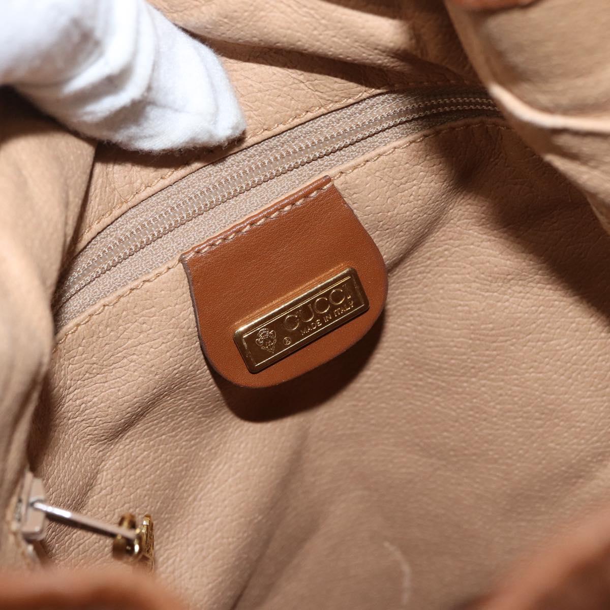 GUCCI GG Canvas Shoulder Bag Beige Gold Auth BA10397