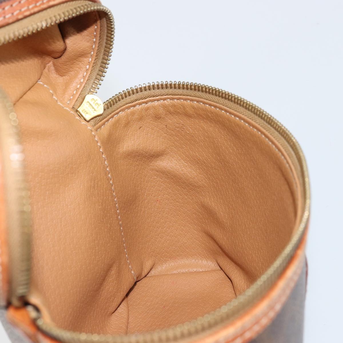 CELINE Macadam Canvas Hand Bag PVC Leather Brown Gold Auth BA10398