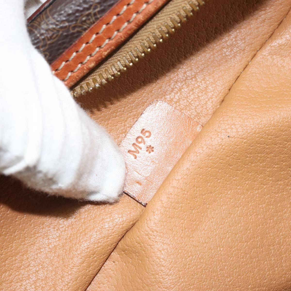 CELINE Macadam Canvas Hand Bag PVC Leather Brown Gold Auth BA10398