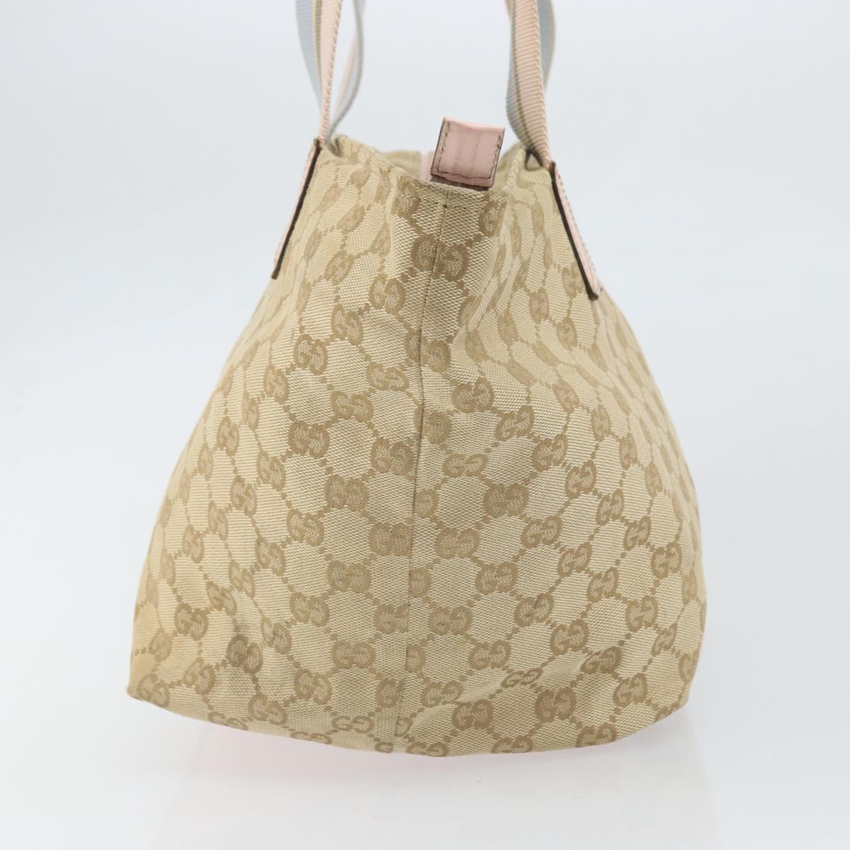 GUCCI GG Canvas Sherry Line Hand Bag Beige Gold 131230 Auth BA10400