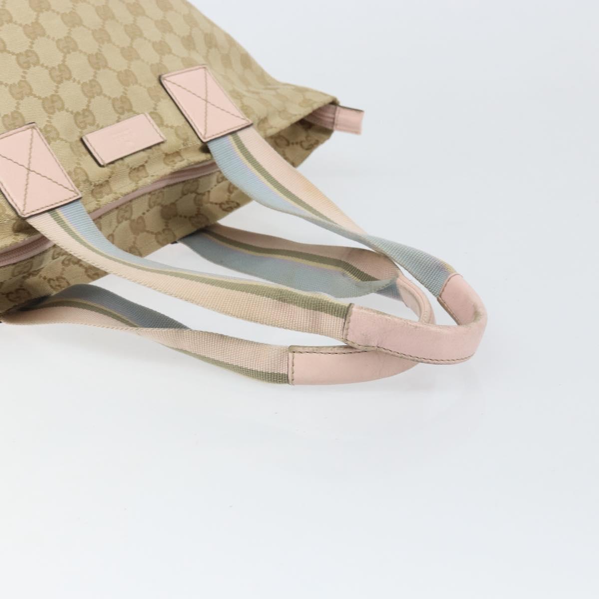 GUCCI GG Canvas Sherry Line Hand Bag Beige Gold 131230 Auth BA10400