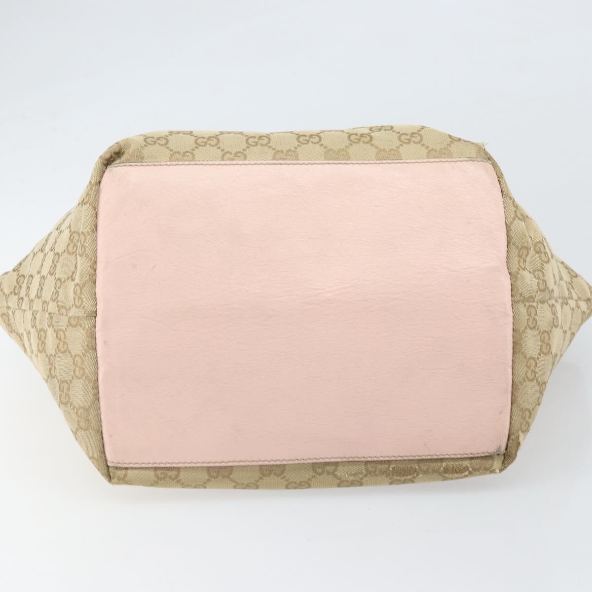 GUCCI GG Canvas Sherry Line Hand Bag Beige Gold 131230 Auth BA10400