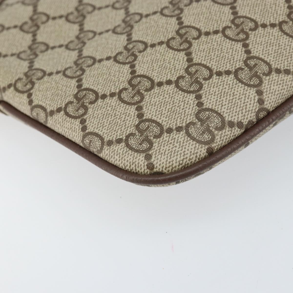 GUCCI GG Supreme Web Sherry Line Bag PVC Beige Gold 904 02 047 Auth BA10402