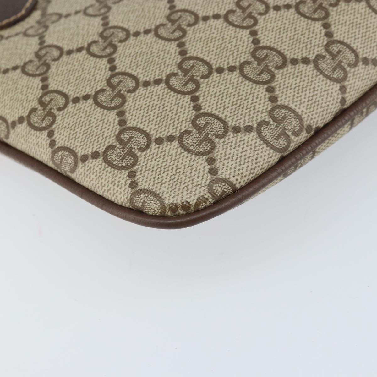 GUCCI GG Supreme Web Sherry Line Bag PVC Beige Gold 904 02 047 Auth BA10402