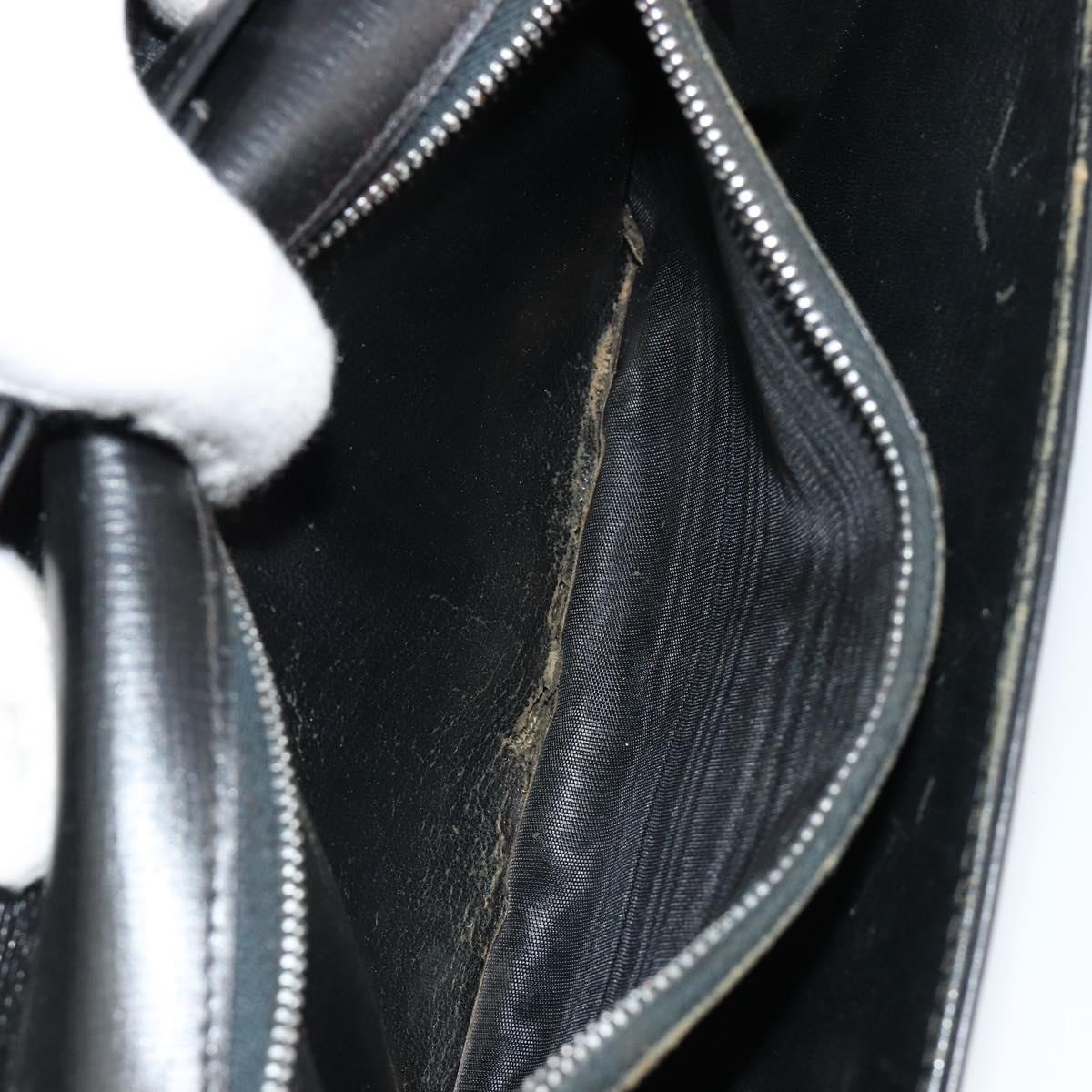 GUCCI Shoulder Bag Leather Gold Black Auth BA10403