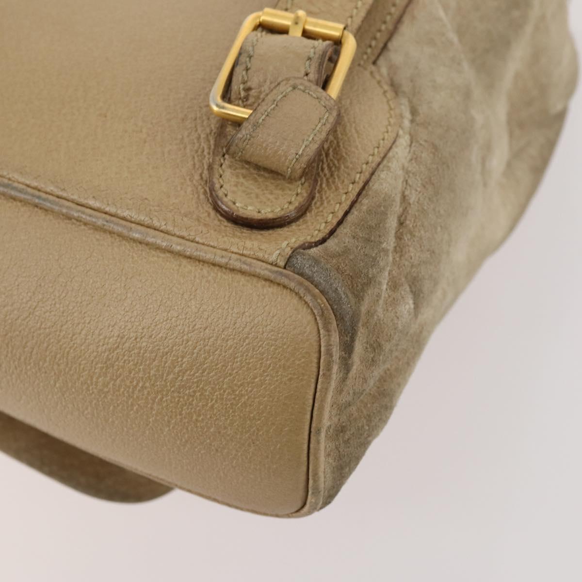 GUCCI Bamboo Backpack Suede Leather Black Gold 003 2058 0030 Auth BA10404