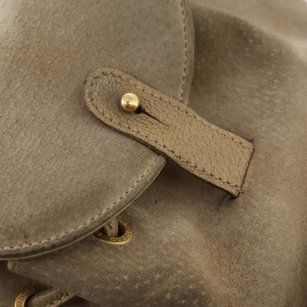 GUCCI Bamboo Backpack Suede Leather Black Gold 003 2058 0030 Auth BA10404